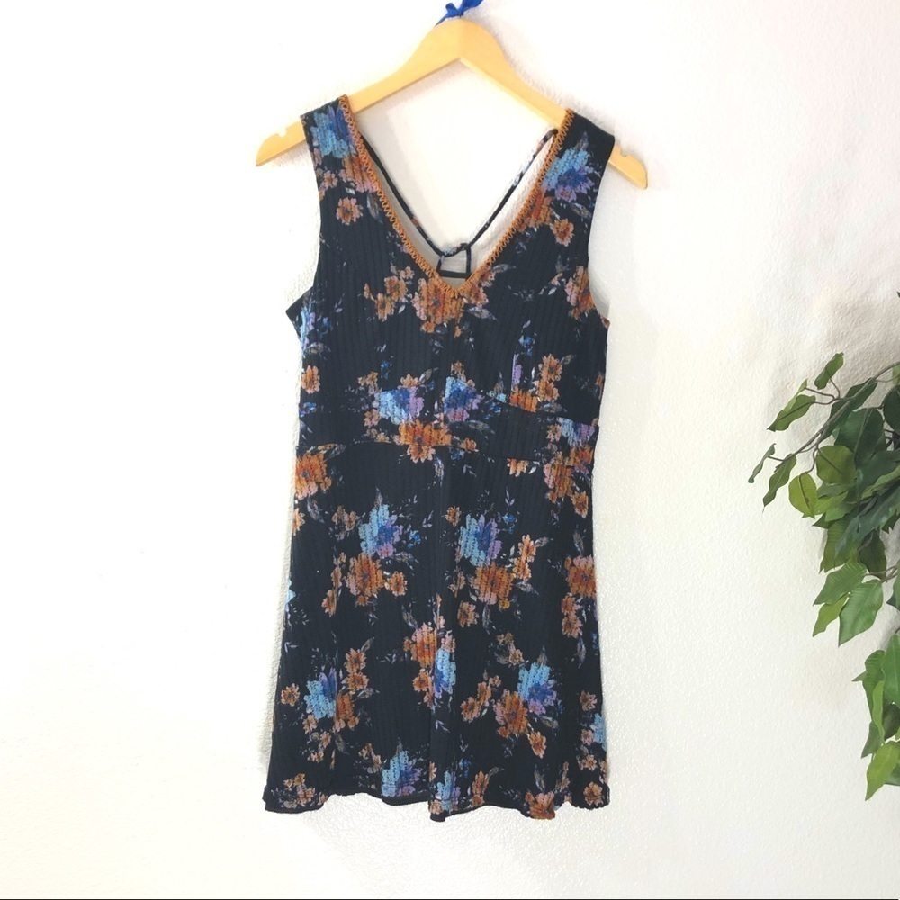 Three Pink Hearts Black Floral Tunic